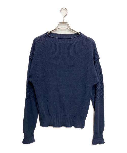 Maison Margiela（メゾンマルジェラ）Maison Margiela (メゾンマルジェラ) パネルコットンハイネックニット ネイビー サイズ:Lの古着・服飾アイテム