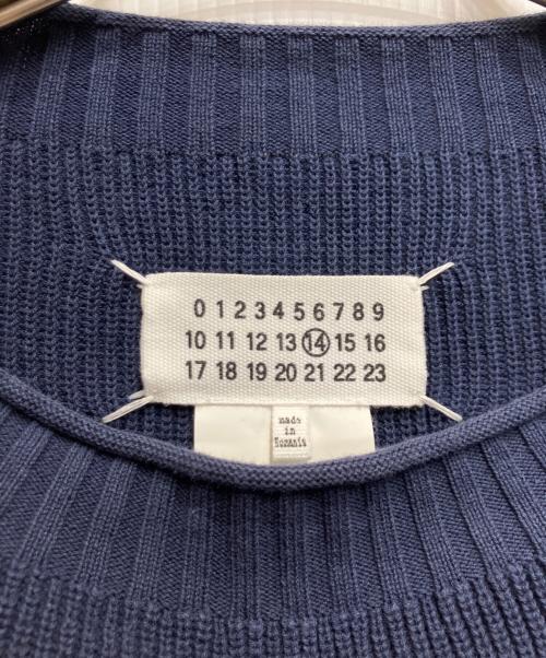 Maison Margiela（メゾンマルジェラ）Maison Margiela (メゾンマルジェラ) パネルコットンハイネックニット ネイビー サイズ:Lの古着・服飾アイテム