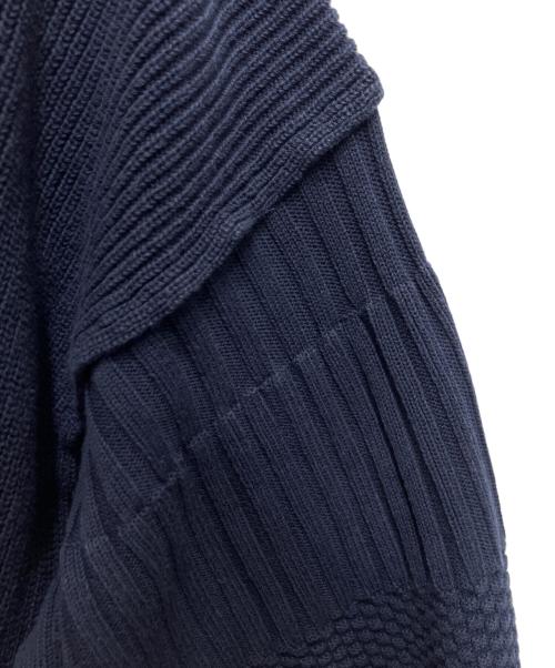 Maison Margiela（メゾンマルジェラ）Maison Margiela (メゾンマルジェラ) パネルコットンハイネックニット ネイビー サイズ:Lの古着・服飾アイテム
