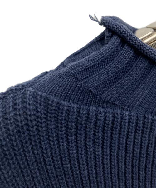 Maison Margiela（メゾンマルジェラ）Maison Margiela (メゾンマルジェラ) パネルコットンハイネックニット ネイビー サイズ:Lの古着・服飾アイテム