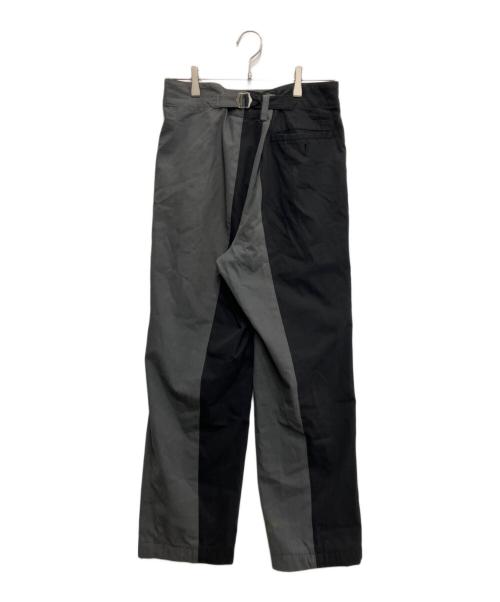 ISSEY MIYAKE（イッセイミヤケ）ISSEY MIYAKE (イッセイミヤケ) 切替シンチバックパンツ ブラック×グレー サイズ:Mの古着・服飾アイテム