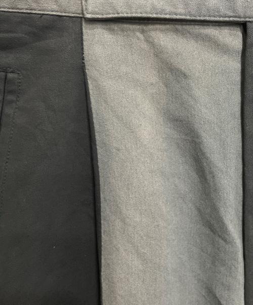 ISSEY MIYAKE（イッセイミヤケ）ISSEY MIYAKE (イッセイミヤケ) 切替シンチバックパンツ ブラック×グレー サイズ:Mの古着・服飾アイテム