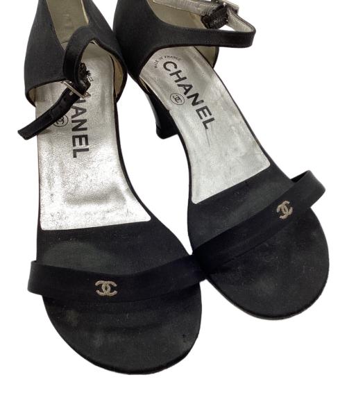 CHANEL（シャネル）CHANEL (シャネル) ココマークアンクルストラップサンダル ブラック サイズ:23の古着・服飾アイテム