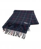 Burberry'sバーバリーズ）の古着「カシミヤチェックマフラー」｜ネイビー