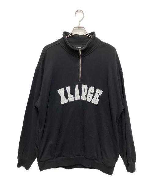 X-LARGE（エクストララージ）X-LARGE (エクストララージ) ハーフジップスウェット ブラック サイズ:XLの古着・服飾アイテム