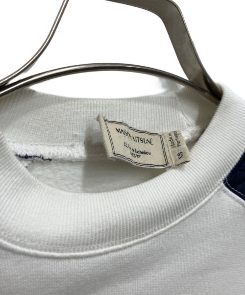 maison kitsune（メゾンキツネ）maison kitsune (メゾンキツネ) パフ切替スウェット ホワイト サイズ:XSの古着・服飾アイテム