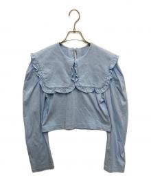holiday（ホリデー）の古着「SUPER FINE DRY CROPPED SQUARE COLLAR L/S TOPS」｜ブルー
