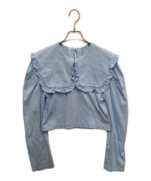 holiday（ホリデー）holiday (ホリデー) SUPER FINE DRY CROPPED SQUARE COLLAR L/S TOPS ブルー サイズ:Sの古着・服飾アイテム