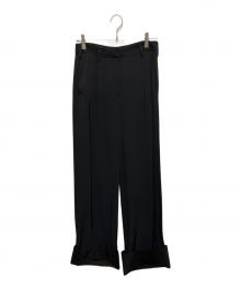 MM6 Maison Margiela（エムエムシックスメゾンマルジェラ）の古着「タックスラックス」｜ブラック