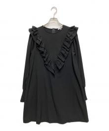 GANNI（ガニー）の古着「フリルワンピース」｜ブラック