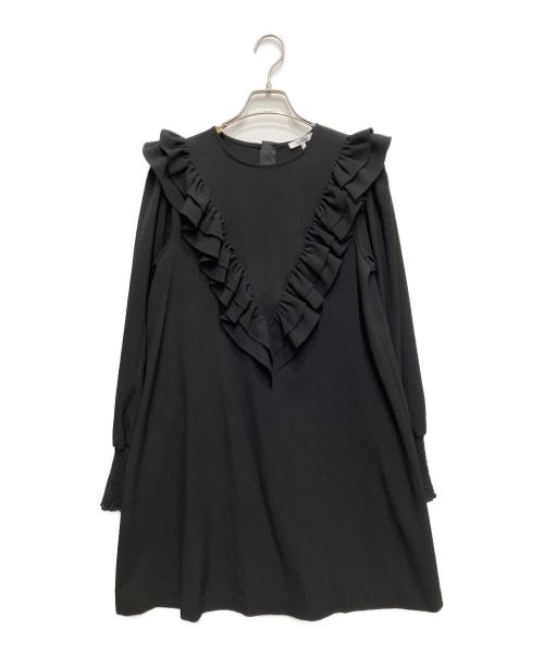 GANNI（ガニー）GANNI (ガニー) フリルワンピース ブラック サイズ:36の古着・服飾アイテム