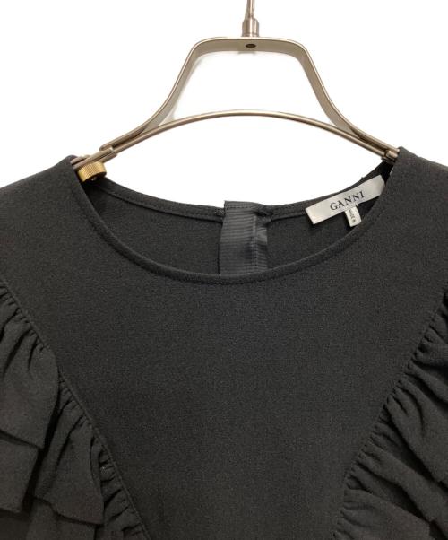 GANNI（ガニー）GANNI (ガニー) フリルワンピース ブラック サイズ:36の古着・服飾アイテム