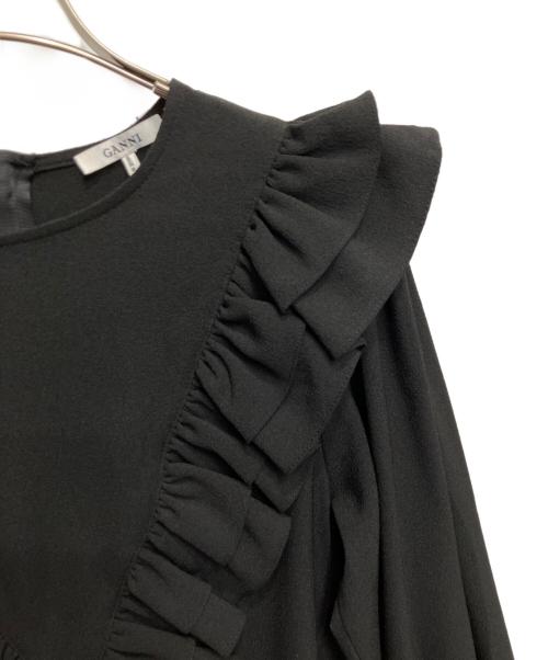 GANNI（ガニー）GANNI (ガニー) フリルワンピース ブラック サイズ:36の古着・服飾アイテム