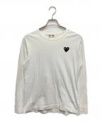 PLAY COMME des GARCONSプレイコムデギャルソン）の古着「ハートワッペン長袖カットソー」｜ホワイト