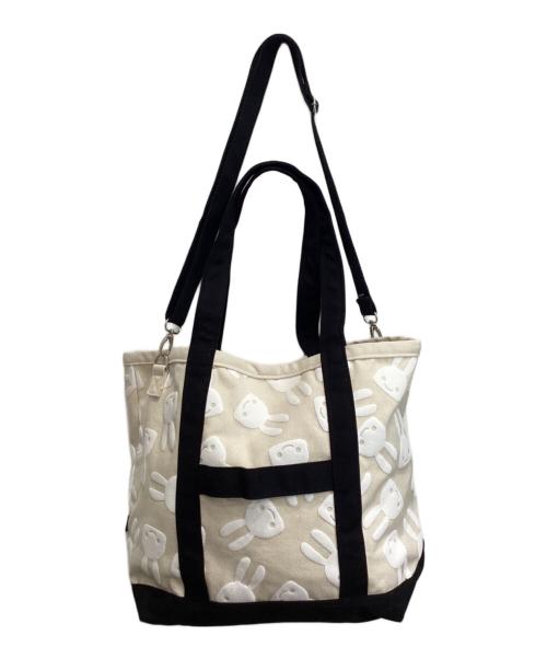 CUNE（キューン）CUNE (キューン) 発砲プリント ショルダートートバッグ ベージュの古着・服飾アイテム