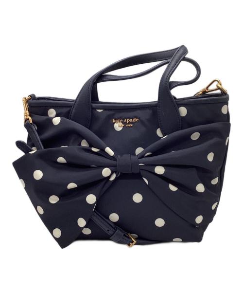 Kate Spade（ケイトスペード）Kate Spade (ケイトスペード) オン パーパス ポルカ ドット ボウ ネイビーの古着・服飾アイテム