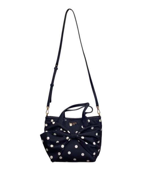 Kate Spade（ケイトスペード）Kate Spade (ケイトスペード) オン パーパス ポルカ ドット ボウ ネイビーの古着・服飾アイテム