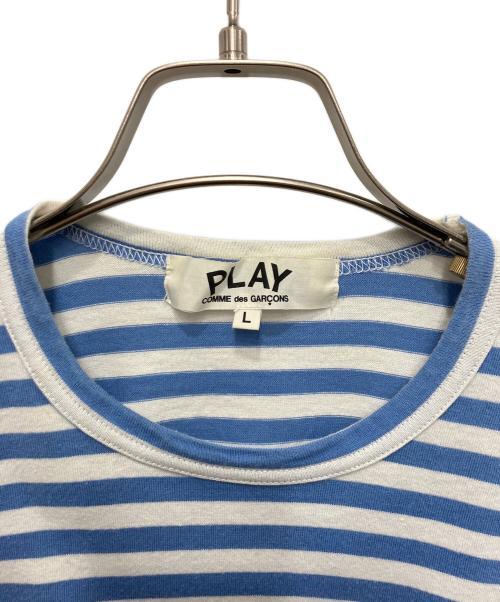 PLAY COMME des GARCONS（プレイコムデギャルソン）PLAY COMME des GARCONS (プレイコムデギャルソン) ボーダーカットソー ブルー サイズ:Lの古着・服飾アイテム