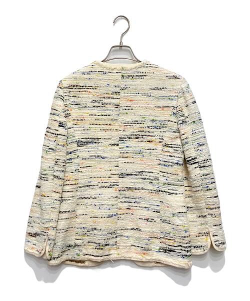 BALLSEY（ボールジィ）BALLSEY (ボールジィ) ノーカラーツイードジャケット アイボリー サイズ:36の古着・服飾アイテム
