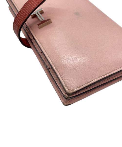 HERMES（エルメス）HERMES (エルメス) ベアンスフレロングウォレット ローズサクラ×ブーゲンビリアの古着・服飾アイテム