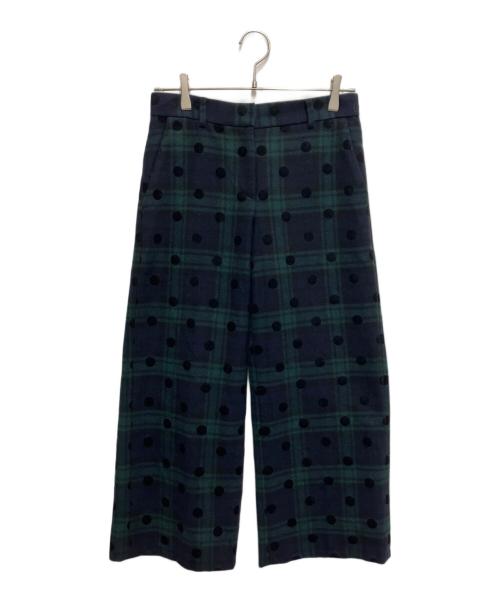 PS Paul Smith（ＰＳポールスミス）PS Paul Smith (ＰＳポールスミス) ドット×チェックパンツ グリーン サイズ:38の古着・服飾アイテム