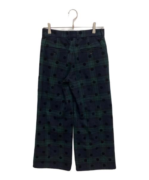 PS Paul Smith（ＰＳポールスミス）PS Paul Smith (ＰＳポールスミス) ドット×チェックパンツ グリーン サイズ:38の古着・服飾アイテム