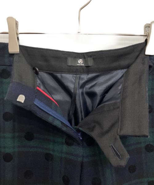PS Paul Smith（ＰＳポールスミス）PS Paul Smith (ＰＳポールスミス) ドット×チェックパンツ グリーン サイズ:38の古着・服飾アイテム