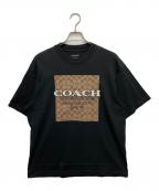 COACHコーチ）の古着「シグネチャープリントTシャツ」｜ブラック