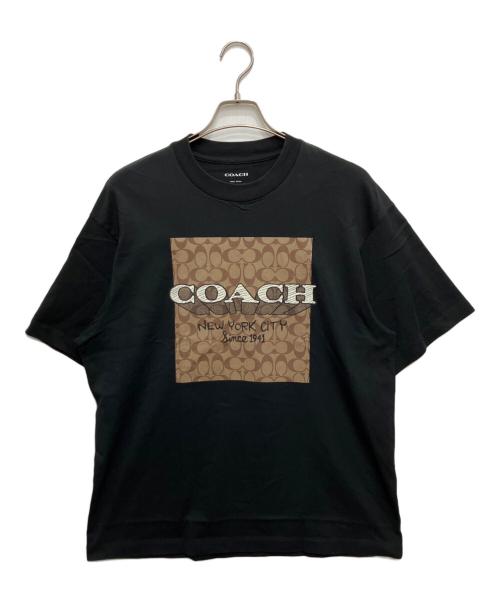 COACH（コーチ）COACH (コーチ) シグネチャープリントTシャツ ブラック サイズ:Sの古着・服飾アイテム