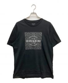 COACH（コーチ）の古着「シグネチャープリントTシャツ」｜ブラック