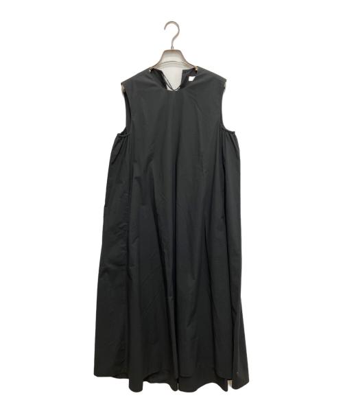 BALLSEY（ボールジィ）BALLSEY (ボールジィ) コットンタイプライター ノースリーブAラインワンピース ブラック サイズ:36の古着・服飾アイテム