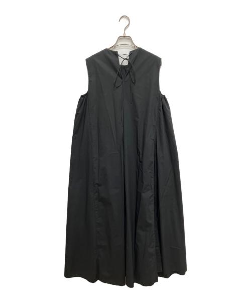 BALLSEY（ボールジィ）BALLSEY (ボールジィ) コットンタイプライター ノースリーブAラインワンピース ブラック サイズ:36の古着・服飾アイテム