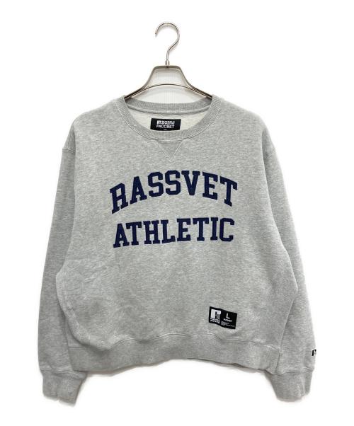 RUSSELL ATHLETIC（ラッセルアスレチック）RUSSELL ATHLETIC (ラッセルアスレチック) PACCBET (ラスベート) ロゴ刺繍スウェット グレー サイズ:Lの古着・服飾アイテム