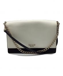 Kate Spade（ケイトスペード）の古着「チェーンショルダーバッグ」｜ホワイト×ブラック