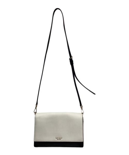 Kate Spade（ケイトスペード）Kate Spade (ケイトスペード) チェーンショルダーバッグ ホワイト×ブラックの古着・服飾アイテム
