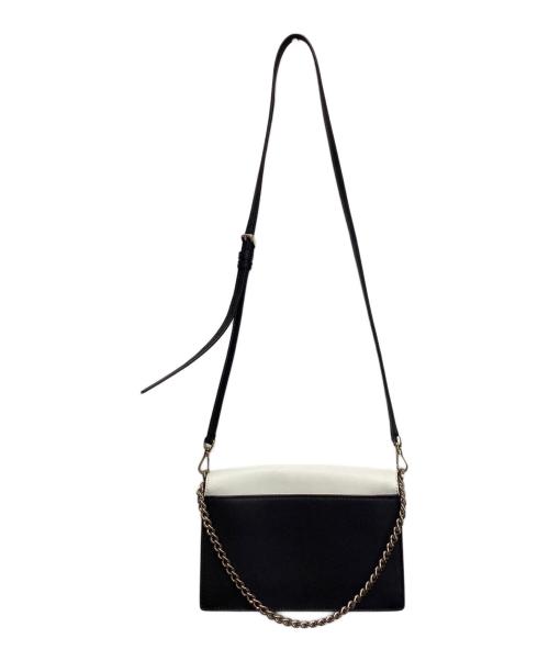 Kate Spade（ケイトスペード）Kate Spade (ケイトスペード) チェーンショルダーバッグ ホワイト×ブラックの古着・服飾アイテム