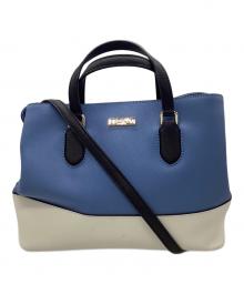 Kate Spade（ケイトスペード）の古着「2WAYショルダーバッグ」｜ブルー×ホワイト