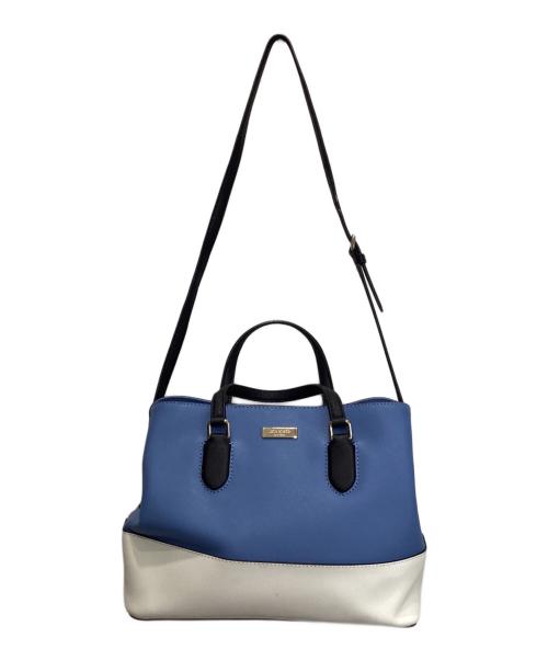 Kate Spade（ケイトスペード）Kate Spade (ケイトスペード) 2WAYショルダーバッグ ブルー×ホワイトの古着・服飾アイテム