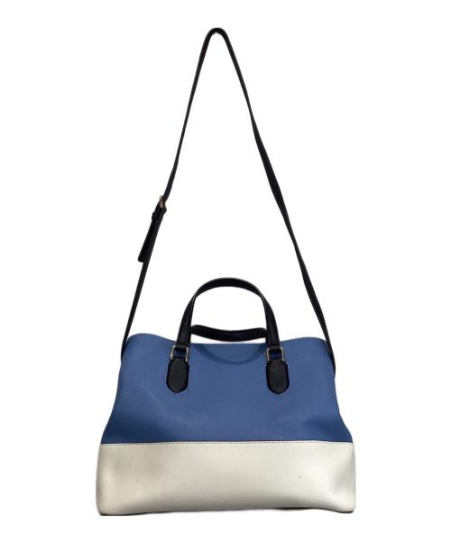 Kate Spade（ケイトスペード）Kate Spade (ケイトスペード) 2WAYショルダーバッグ ブルー×ホワイトの古着・服飾アイテム