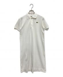 CHEMISE LACOSTE（シュミーズ ラコステ）の古着「ワニ刺繍ワッペンシャツワンピース」｜ホワイト