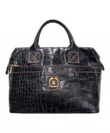 今2602-1070 BALLY バリー ショルダーバッグ 巾着 クロコ型押し クロコダイル型押し巾着ショルダーバッグ バケツバッグ BALLY バリー