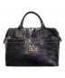BALLY（バリー）の古着「クロコ型押しハンドバッグ」｜ブラック
