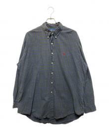 POLO RALPH LAUREN（ポロ・ラルフローレン）の古着「ボタンダウンシャツ」｜グリーン×ネイビー