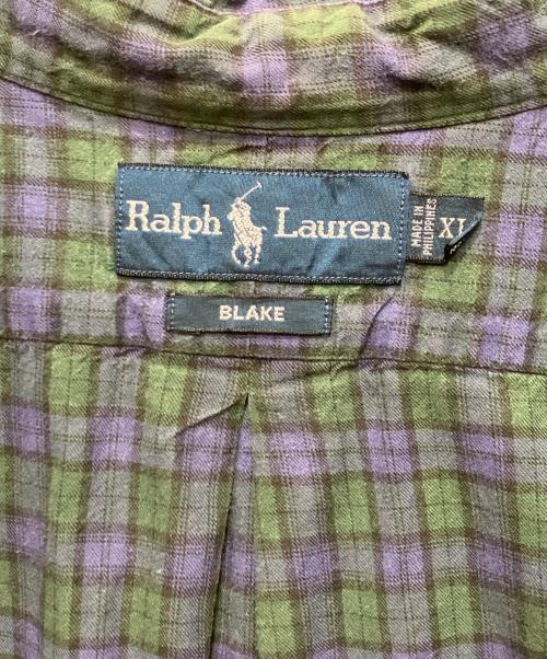 POLO RALPH LAUREN（ポロ・ラルフローレン）POLO RALPH LAUREN (ポロ・ラルフローレン) ボタンダウンシャツ グリーン×ネイビー サイズ:XLの古着・服飾アイテム