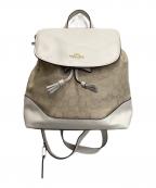 COACHコーチ）の古着「シグネチャーキャンバスリュック」｜アイボリー