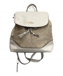 COACH（コーチ）の古着「シグネチャーキャンバスリュック」｜アイボリー