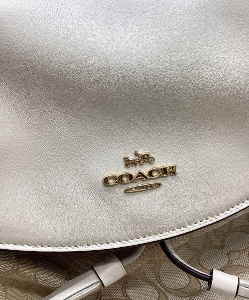 COACH（コーチ）COACH (コーチ) シグネチャーキャンバスリュック アイボリーの古着・服飾アイテム