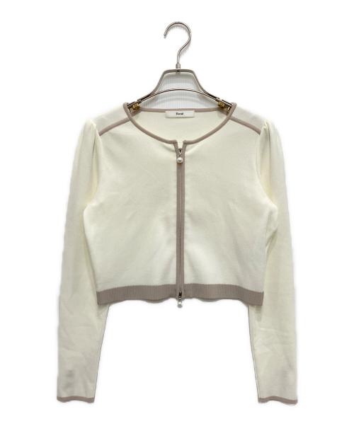 Rene（ルネ）Rene (ルネ) ダブルジップカーディガン ホワイト サイズ:36の古着・服飾アイテム