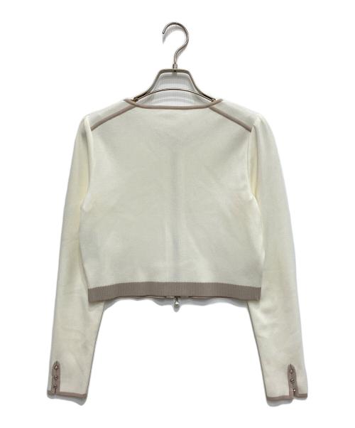 Rene（ルネ）Rene (ルネ) ダブルジップカーディガン ホワイト サイズ:36の古着・服飾アイテム