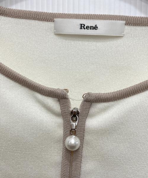 Rene（ルネ）Rene (ルネ) ダブルジップカーディガン ホワイト サイズ:36の古着・服飾アイテム
